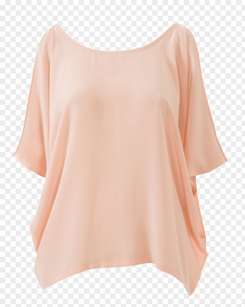Hairstyle Card Sleeve Shoulder Blouse Peach PNG