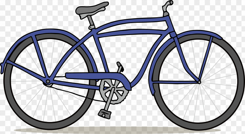 Blue Bike Bicycle Frame Mountain Derailleur Gears Cycling PNG