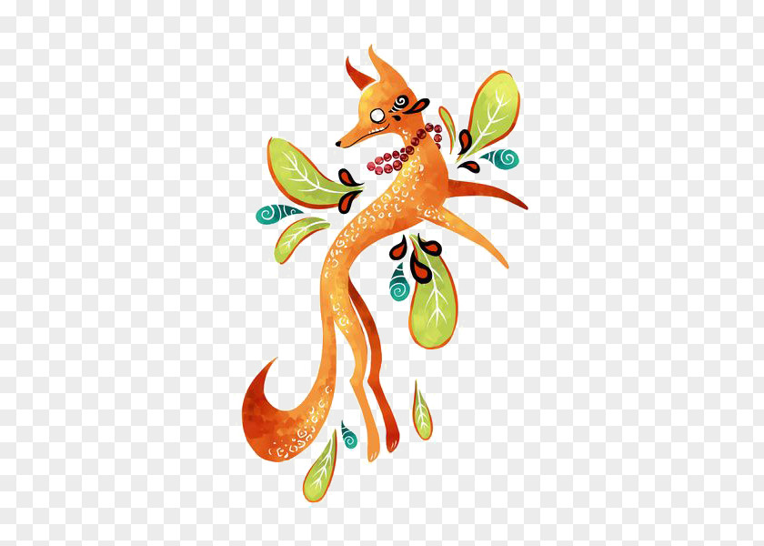 Cartoon Fox Drawing Illustration PNG