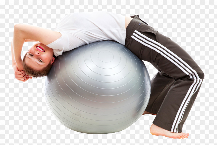 Young Woman Doing Exercises With Fitness Ball Physical Exercise Pilates Weight Loss PNG