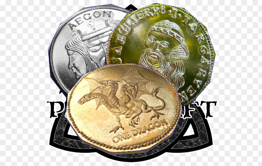 Coin Jaqen H'ghar Gold Daenerys Targaryen Paper Model PNG