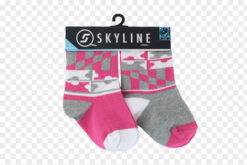 Kansas City Skyline Sock Pink M PNG