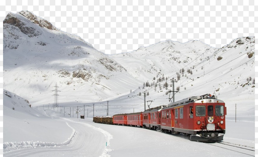 Retro Steam Train Bernina Railway Rail Transport Locomotive Wallpaper PNG