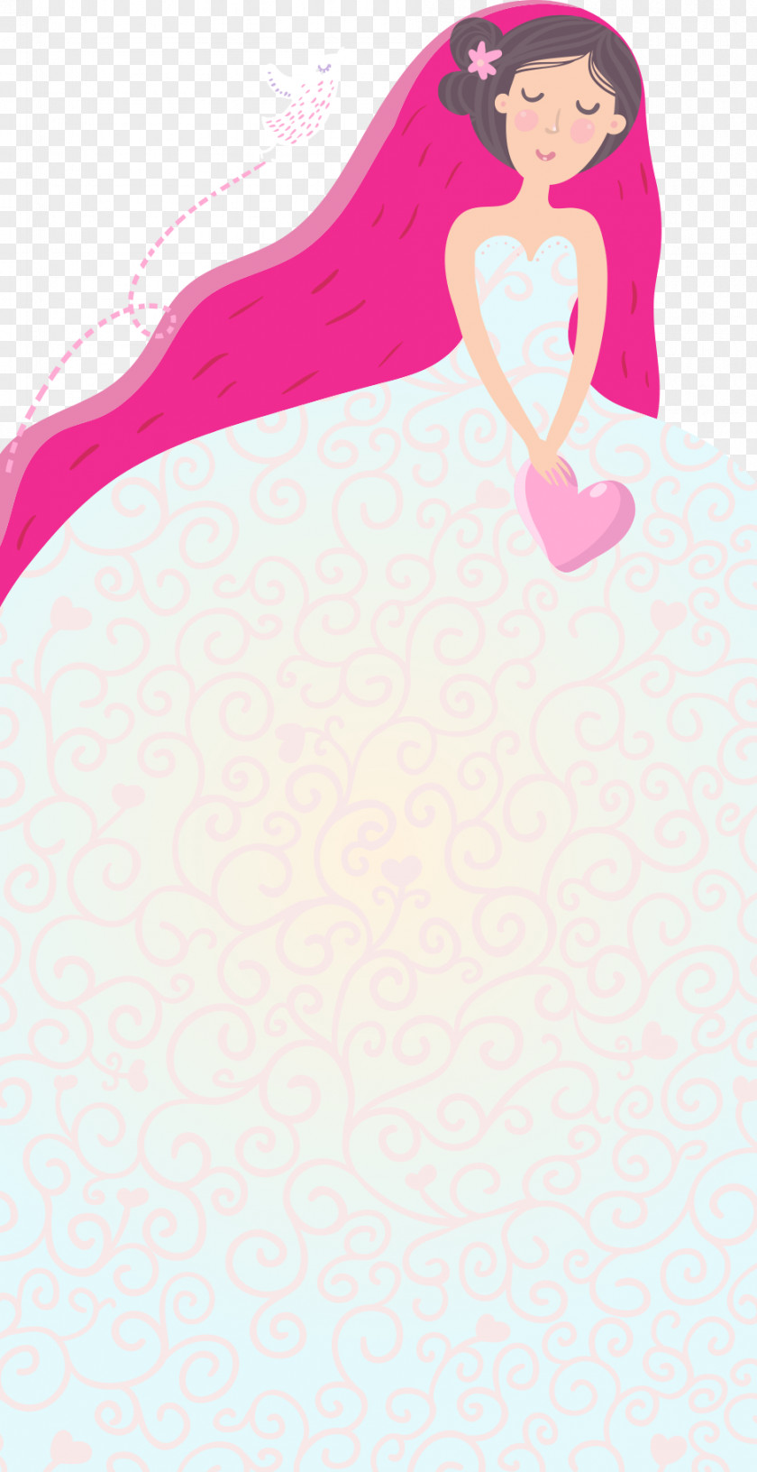 Cartoon Bride Illustration PNG