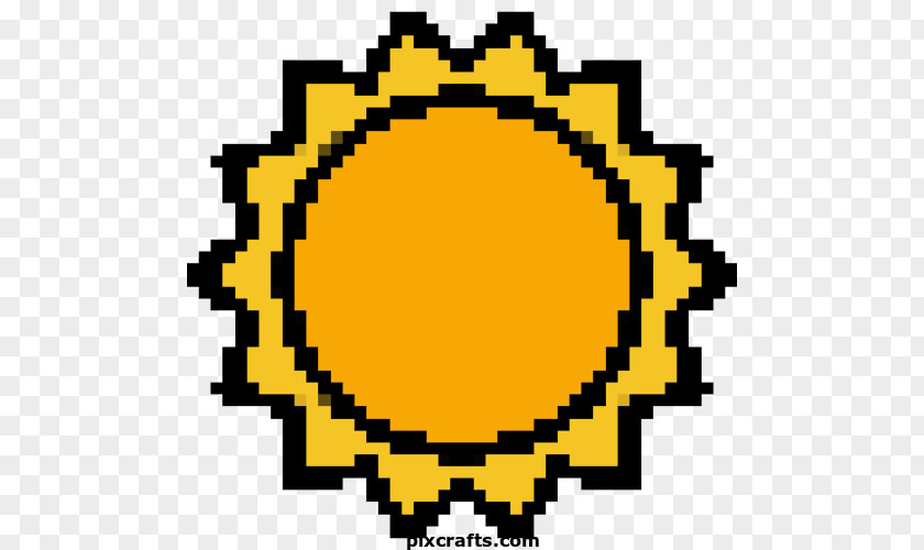 Pixel Sun Retro PNG
