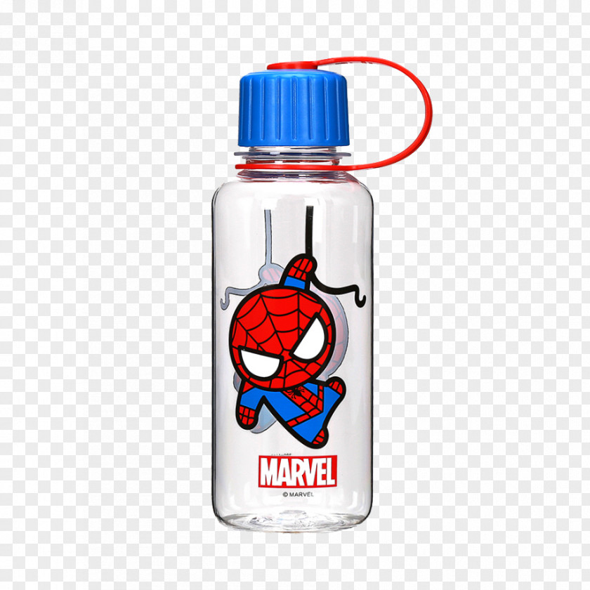 Spiderman Transparent Glass Cup Plastic Water Bottle Cartoon PNG