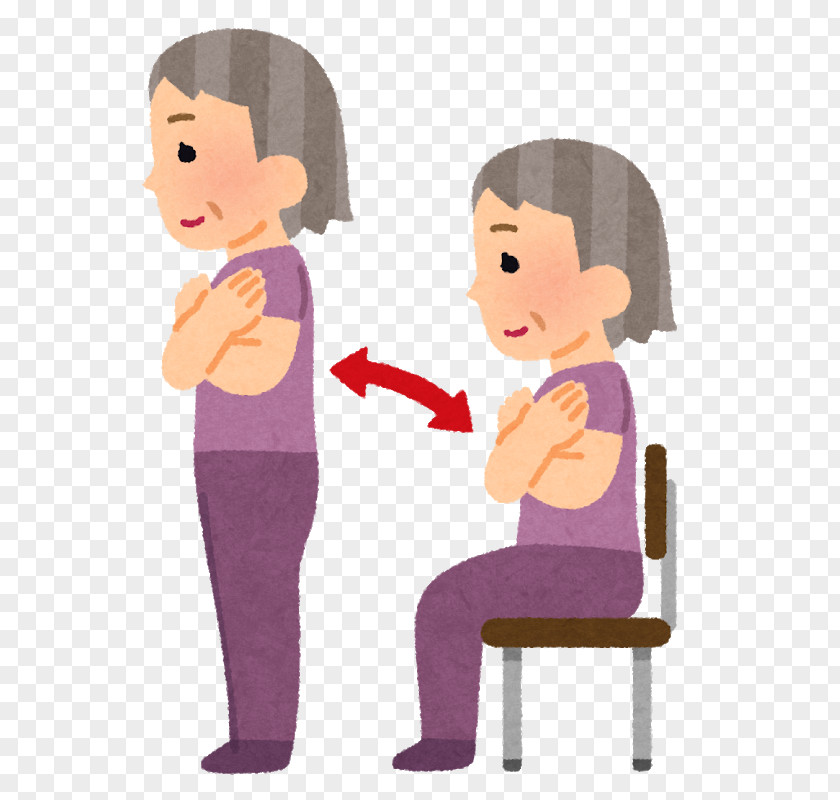 Squat Old Age Caregiver Exercise Training PNG