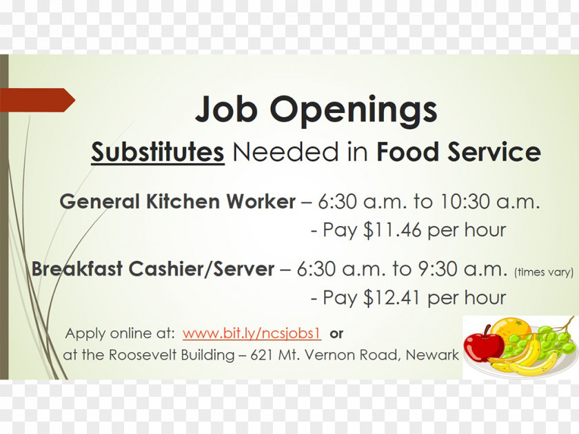 Teacher Newark City Schools Substitute Job Foodservice PNG