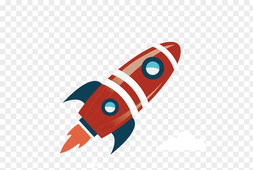 Vector Painted Rocket Launch PNG