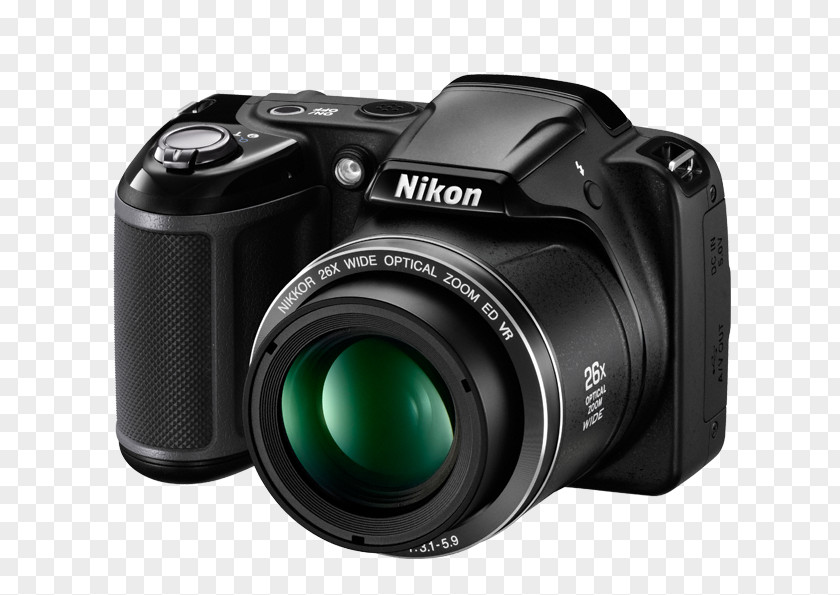 720pBlack Point-and-shoot Camera Nikon Coolpix L340 20.2 Mp Digital With 28x Optical ZoomCamera MP Compact PNG