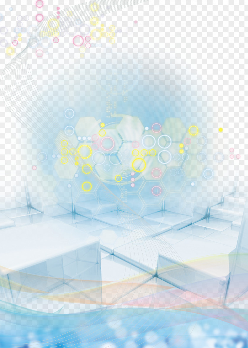 Box Transparent Three-dimensional Technology Background Blue Transparency And Translucency Space PNG