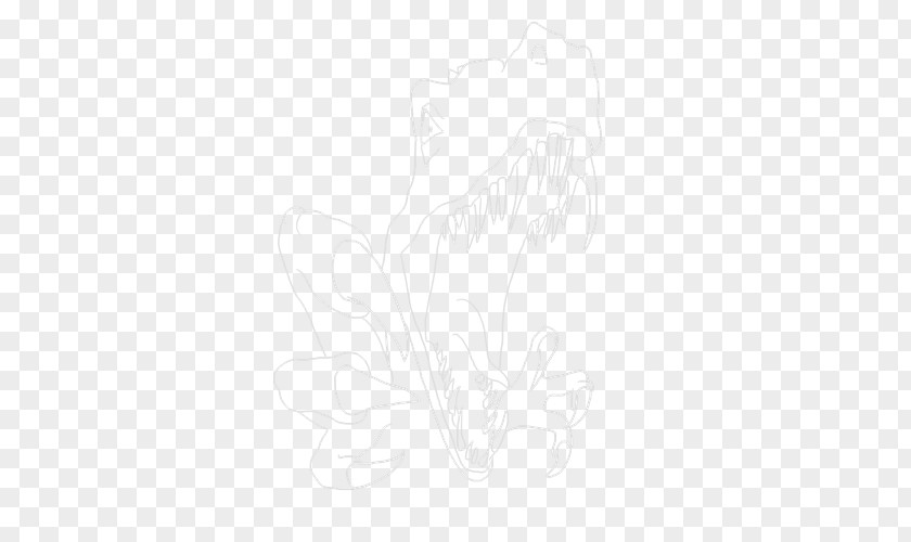 3d Monster Feather Line Art White Sketch PNG