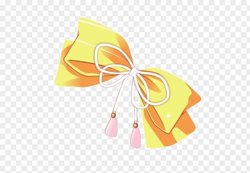 Yellow Bow Butterfly Shoelace Knot PNG