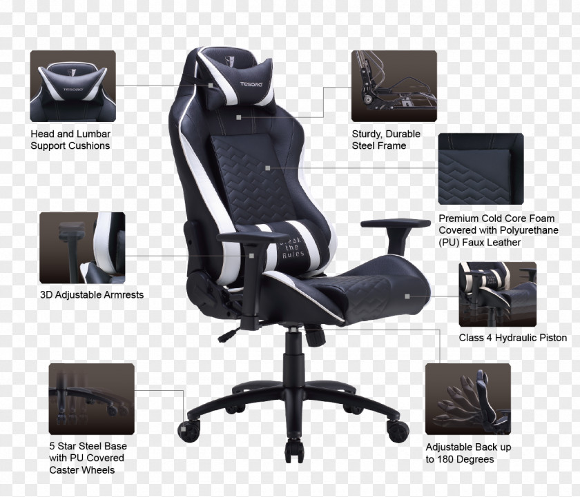 Chair Black & White Video Game Seat Furniture PNG