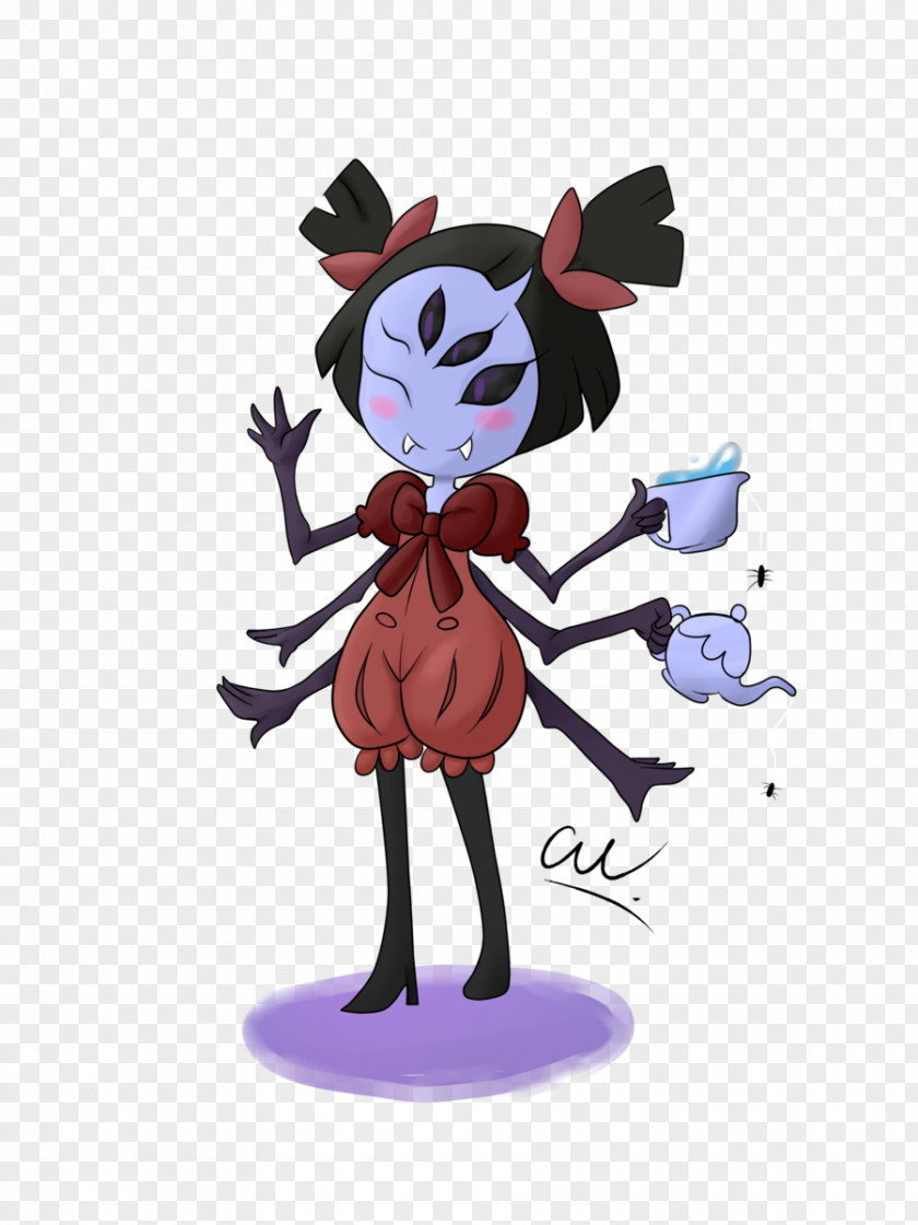 Error Tale Muffet Cartoon Character Purple Figurine PNG