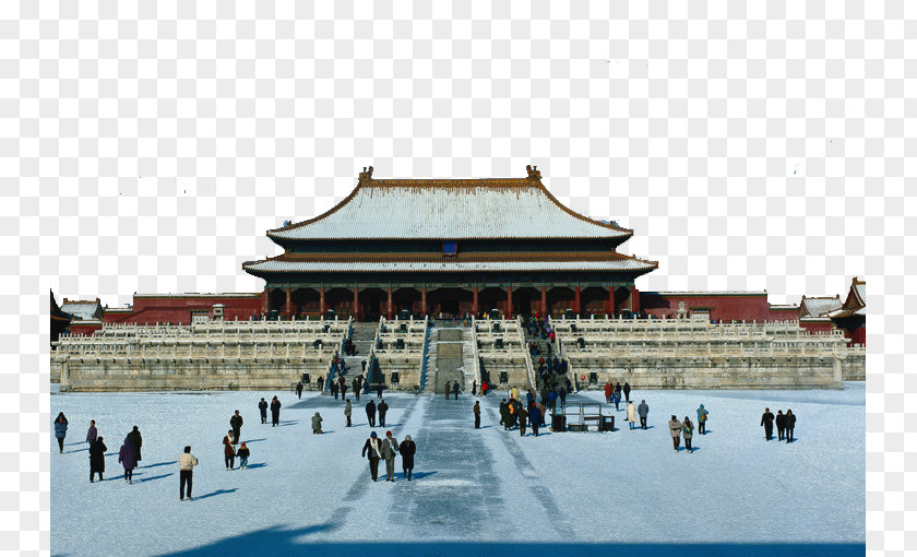 Forbidden City Snow Tiananmen Square Temple Of Heaven Hall Supreme Harmony Jingshan Park PNG