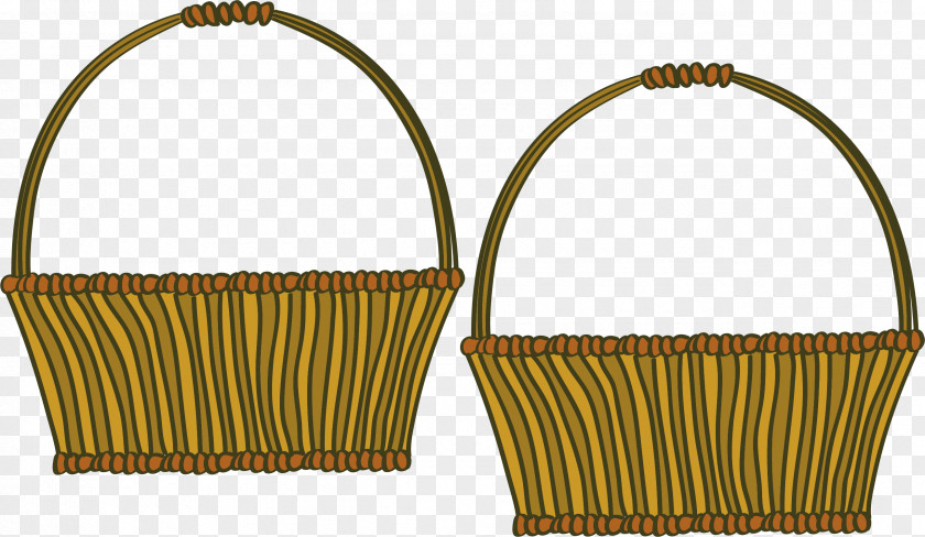 Retro Bamboo Basket Download Wicker Cartoon PNG