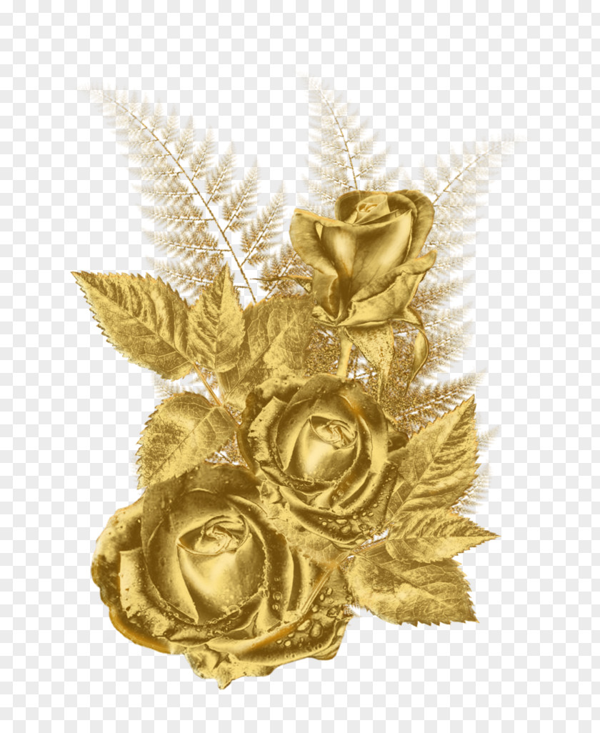 Gold Flower Rose Clip Art PNG