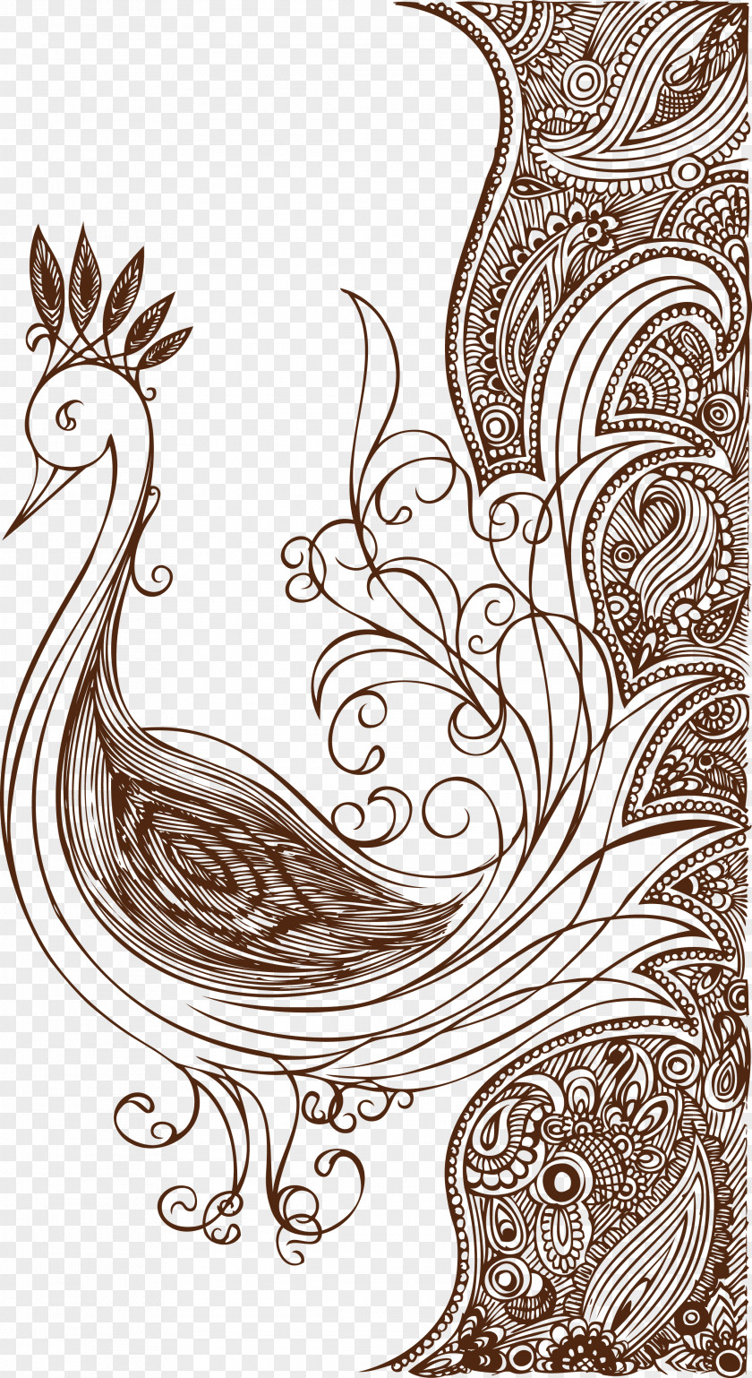 Peacock Drawing Floral Design Flower PNG