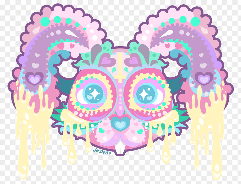 Symmetrical Pattern Rabbit Baby Bunnies Cotton Candy PNG