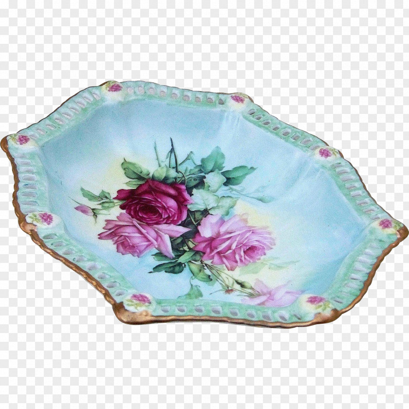 Hand-painted Floral Material Platter Lilac Purple Chef Design PNG