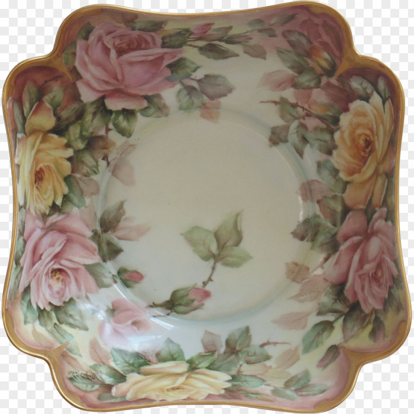 Hand Painted Vintage Porcelain Flowerpot PNG