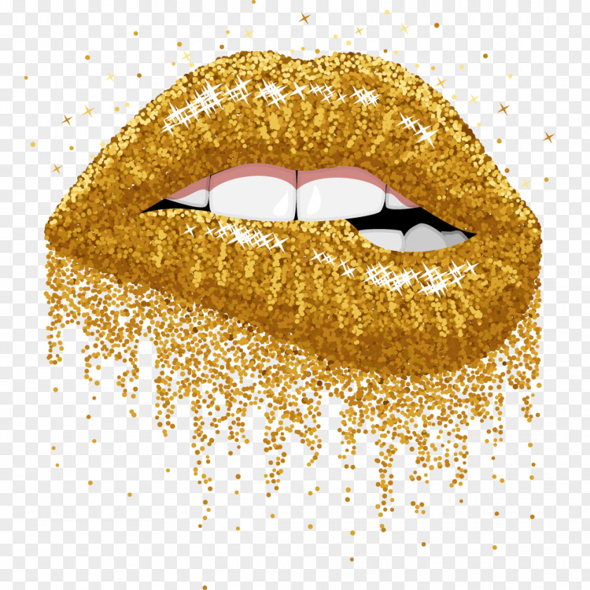 Lip Gloss Glitter Gold PNG gloss Gold, Lips , gold lips illustration clipart PNG