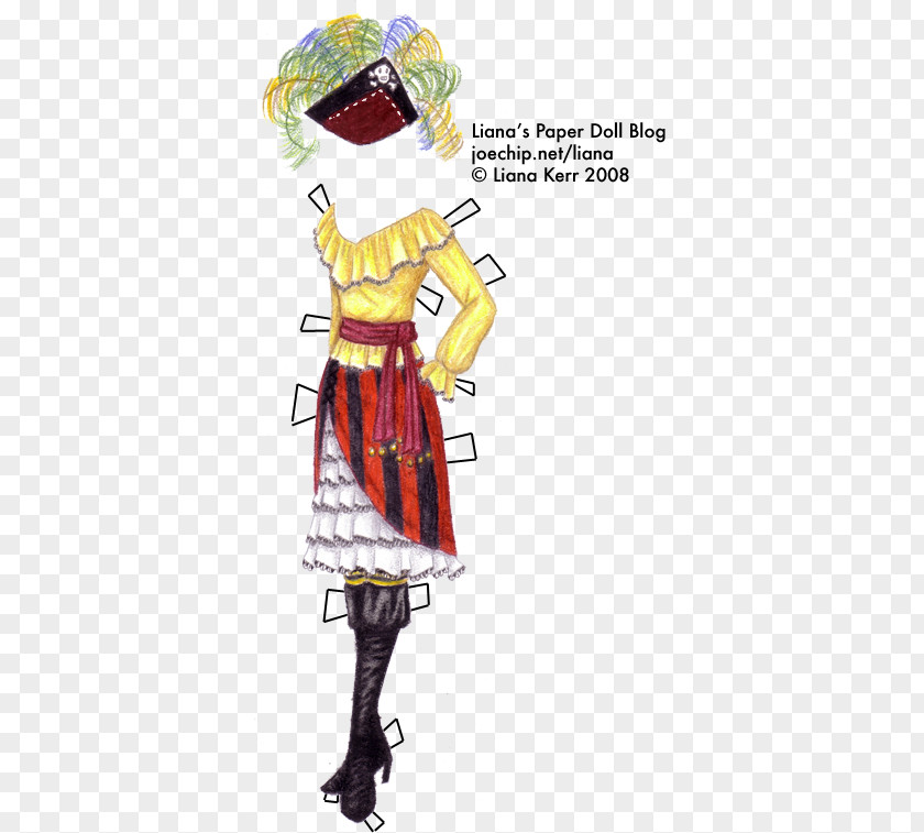 Pirate Paper Costume Design Dress Fashion Pattern PNG