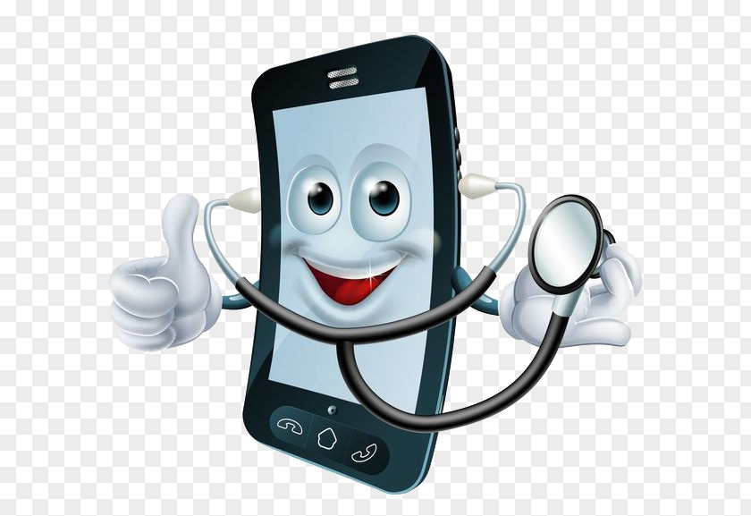 A Cell Phone With Stethoscope Cartoon Stock Photography Doctor Illustration PNG