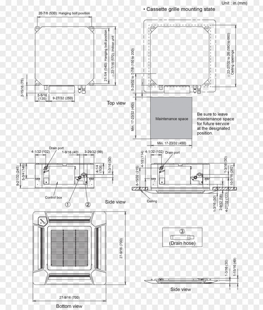 Compact Cassette Architecture Floor Plan Air Conditioning Room PNG