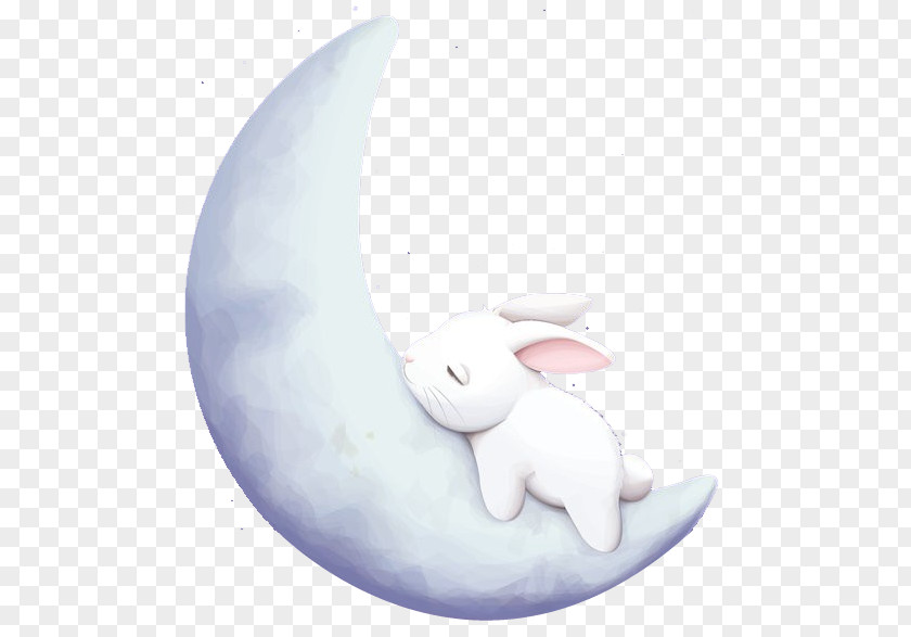 Creative Cartoon Moon Bugs Bunny Rabbit Drawing Wallpaper PNG
