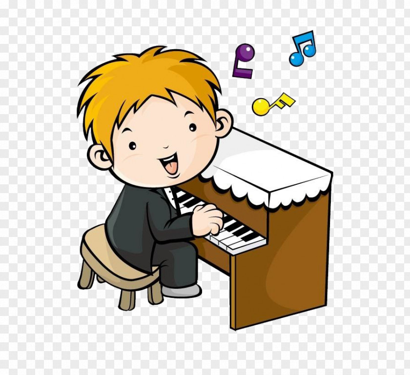 Music Lesson Drawing Musical Note PNG lesson note , Cartoon boy playing the piano clipart PNG