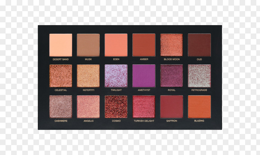 Teksture Huda Beauty Desert Dusk Eyeshadow Palette Eye Shadow Cosmetics Liquid Matte PNG