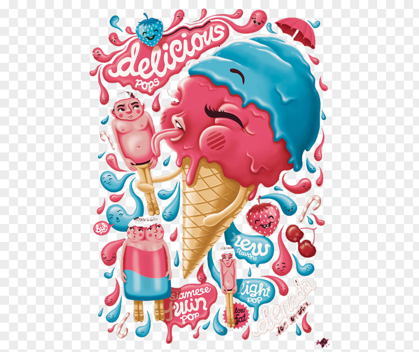 Ice Cream Strawberry Sundae Juice Cone PNG