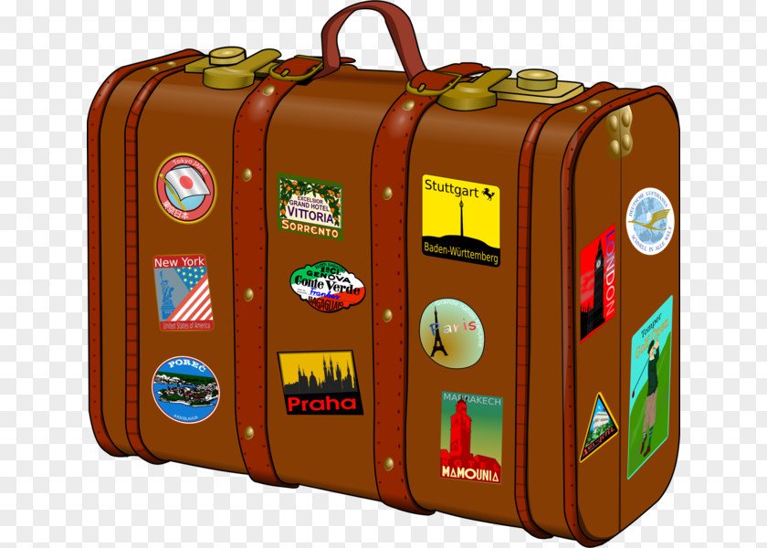 Retro Suitcase Baggage Travel Clip Art PNG