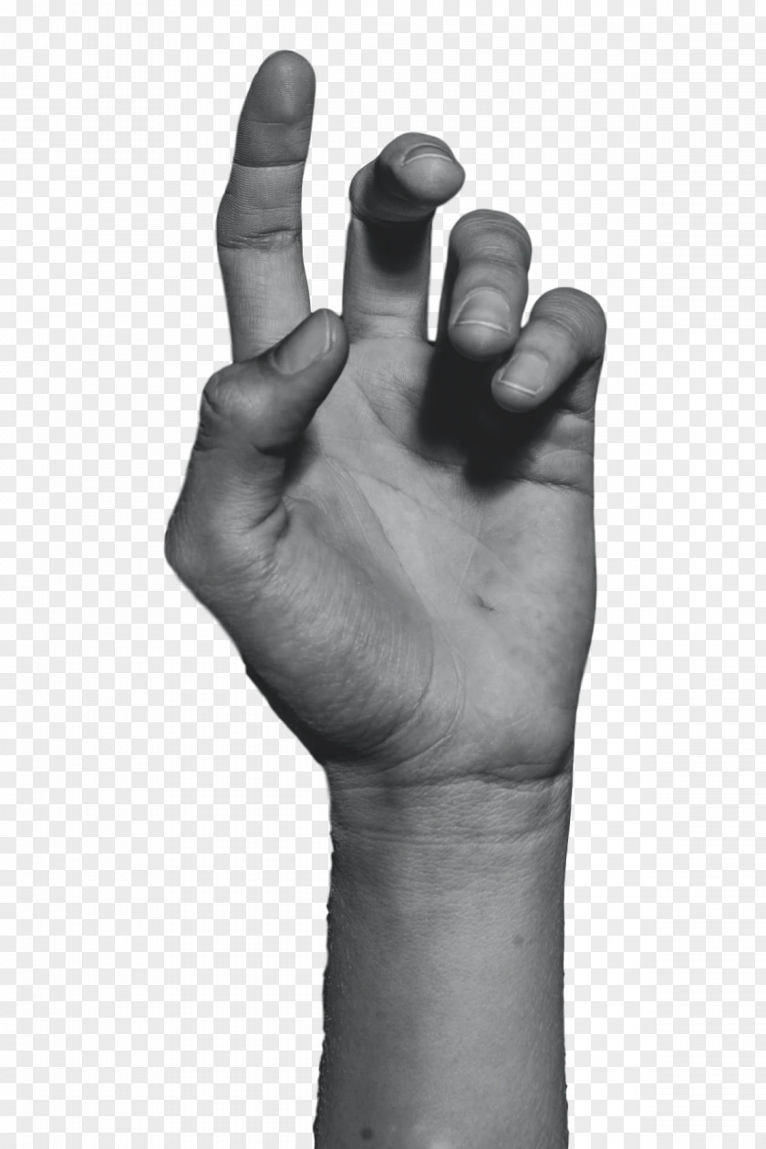 Safety Glove Hand Model Black And White / M PNG