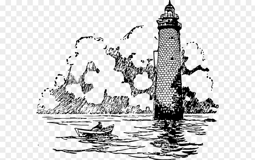 Sea Lighthouse Drawing Clip Art PNG