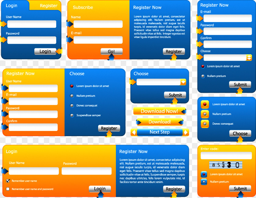 Web Form Design Template Website PNG