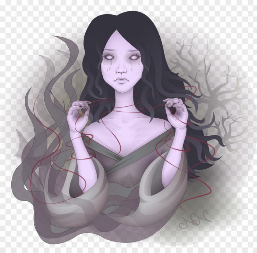 Yurei Illustration Black Hair Fiction Character PNG