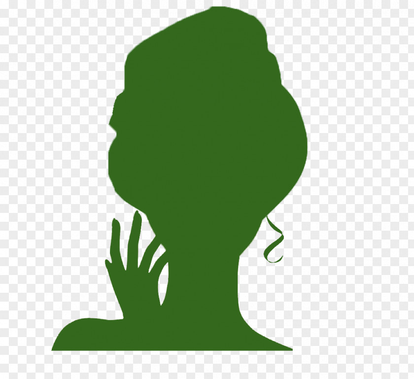 Green Silhouette Of A Woman Wearing Headscarf Drawing PNG