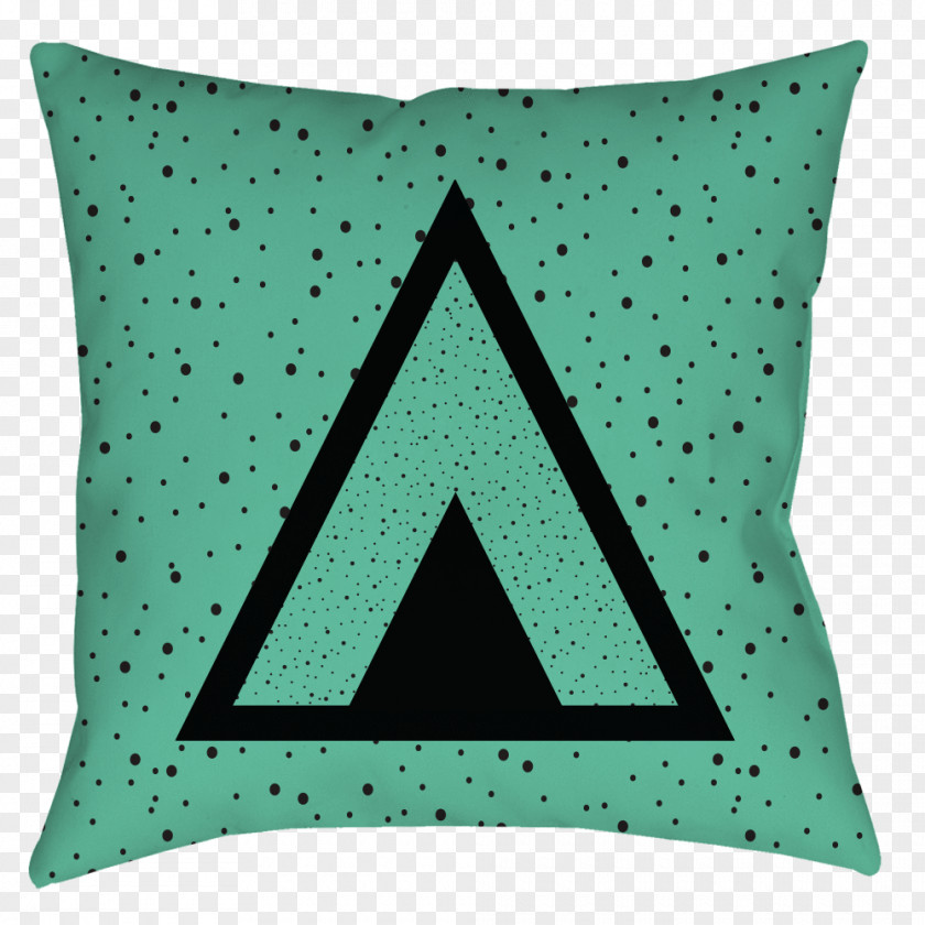 Pillow Throw Pillows Cushion Green Triangle PNG