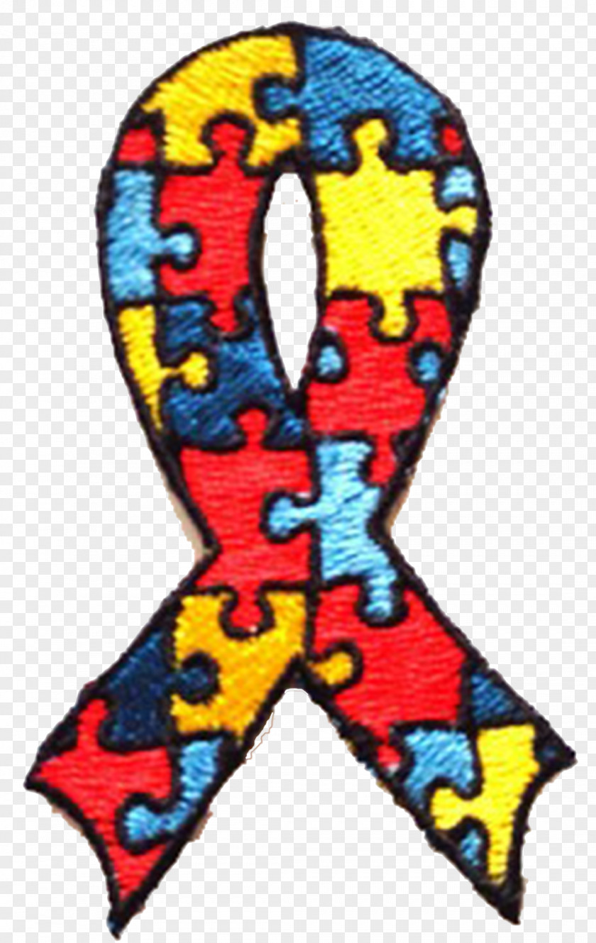 Autism Ribbon Awareness Embroidery T-shirt Iron-on PNG