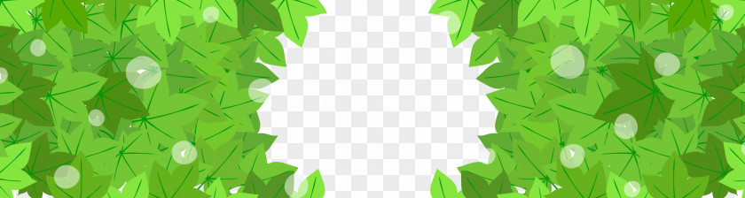 Vector Cartoon Green Leaf Banner Border PNG