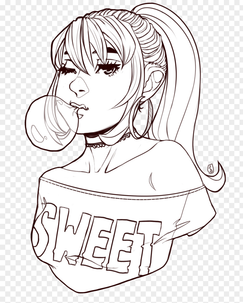 Chewing Gum Line Art Drawing Sketch Bubble PNG