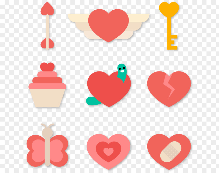 Cute Pink Love Sticker Flat PNG