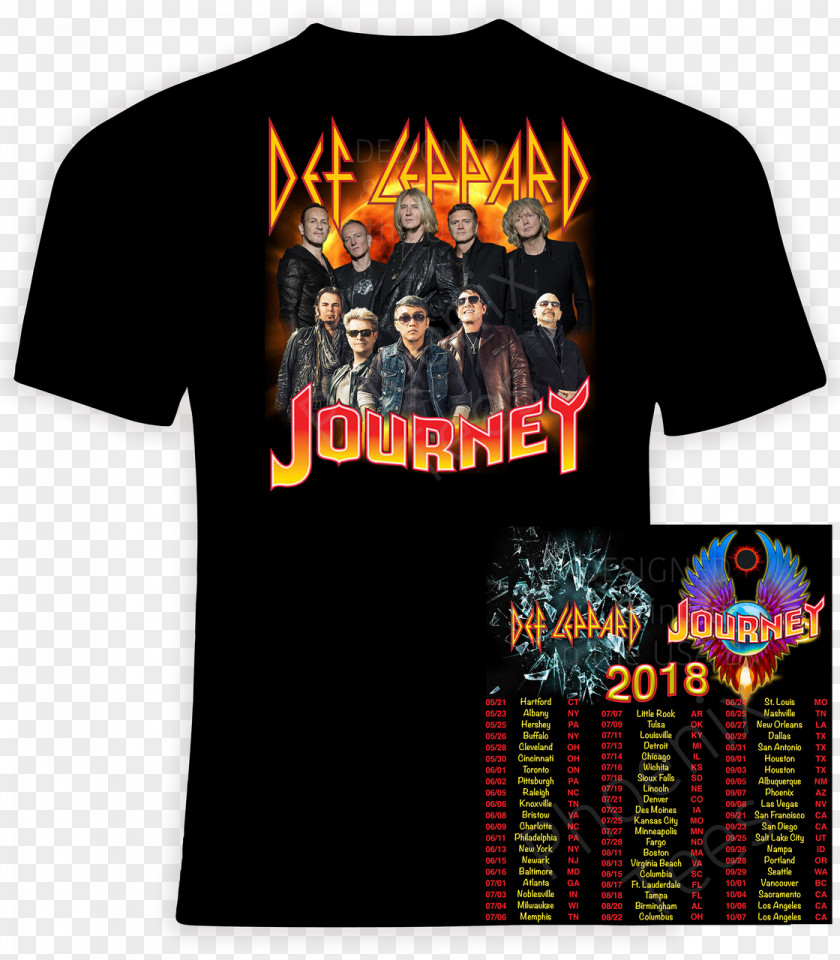 Def Leppard & Journey 2018 Tour T-shirt And Concert PNG