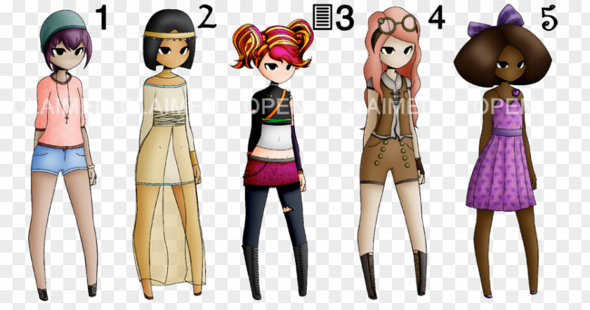 Half Off Fashion Design Doll Cartoon PNG