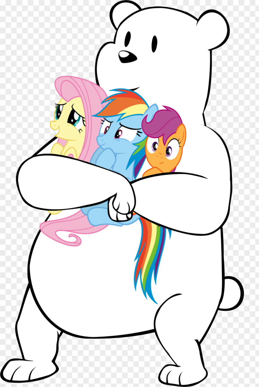 Hug Spring Polar Bear Pony Fluttershy Rainbow Dash PNG