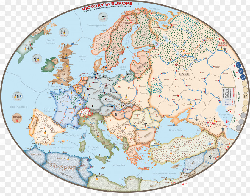 Map Axis & Allies: Europe Second World War PNG