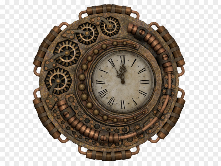 Steampunk Gear Clock Fantasy PNG